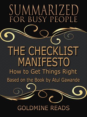 cover image of The Checklist Manifesto--Summarized for Busy People